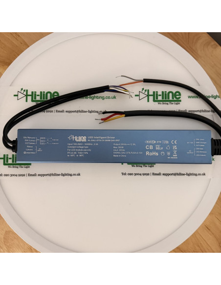 300W 24V DALI-2 IP67 LED driver, full housing with mains and LED leads