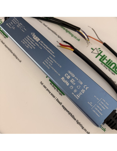300W 24V DALI driver output, warm and cool LED cores and 0-10 V wires