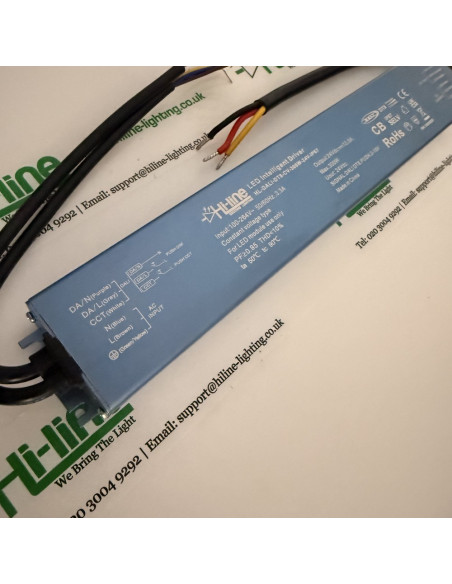 300W 24V DALI driver input, mains live neutral earth and DALI leads
