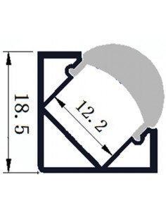 Led channel extrusion for mounting in corners optic Lens 60°