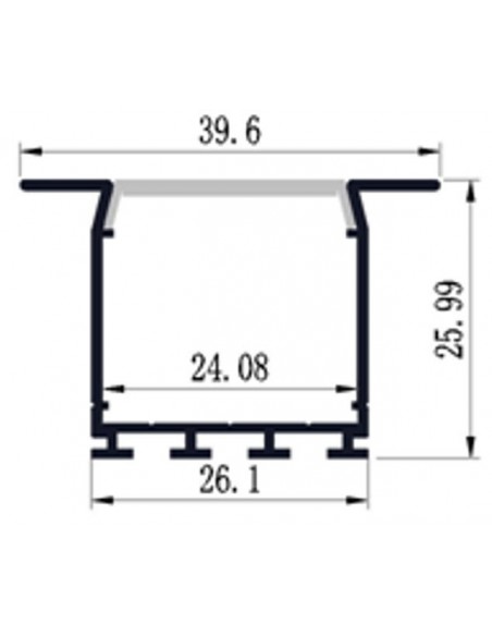ceiling recessed LED profile extrusion