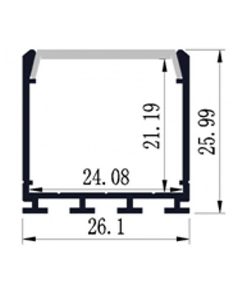 Trimless recessed LED profile extrusion