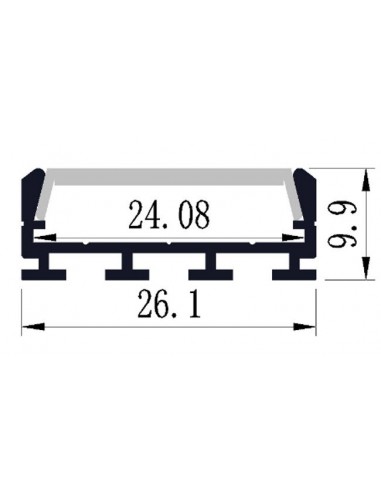 Trimless LED profile extrusion 2 meters