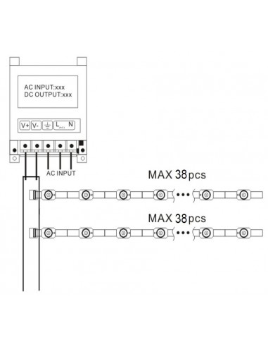 LED backlight module tape 12V 0.72W 55Lm white 7000K 170° IP65