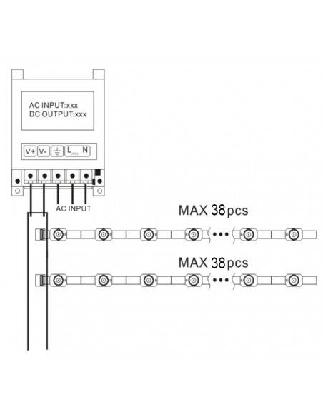 LED backlight module tape 12V 0.72W 55Lm white 7000K 170° IP65