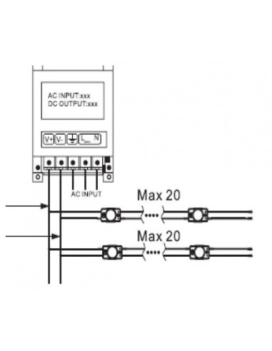 LED backlight module 12V 1.32W 125Lm white 7000K 160° IP68