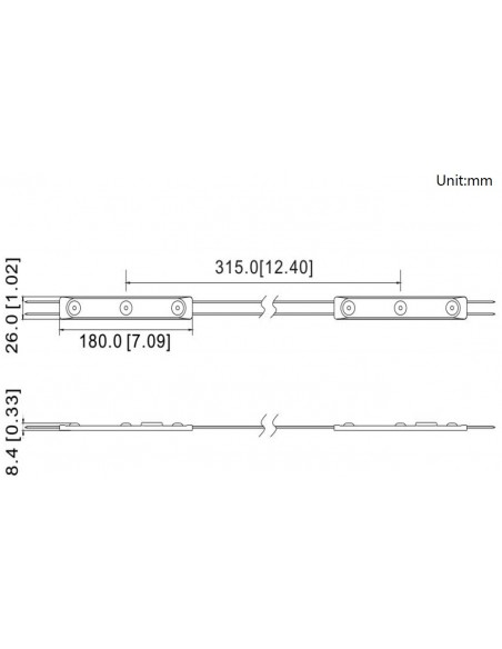 LG LED backlight module 24V 4W 500Lm white 6500-7000K 170° IP65