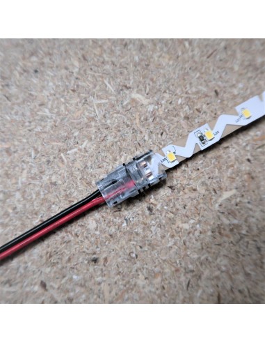 Strip to wire connector for IP00 LED tape single colour 8mm (pack of 5)