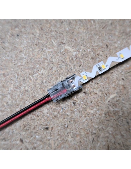 Strip to wire connector for IP00 LED tape single colour 8mm (pack of 5)