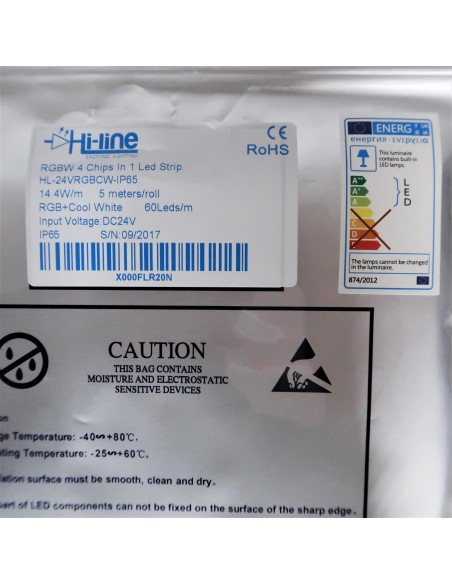 RGBW LED Strip, 60 LEDS per meter, 5 meters roll, 300LEDS, 24V non waterproof 