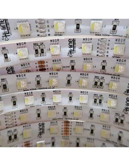 RGBW LED Strip, 60 LEDS per meter, 5 meters roll, 300LEDS, 24V non waterproof 