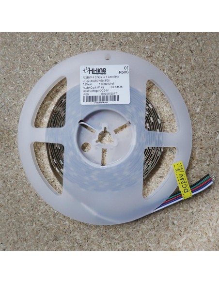 RGBW LED Strip, 60 LEDS per meter, 5 meters roll, 300LEDS, 24V non waterproof 