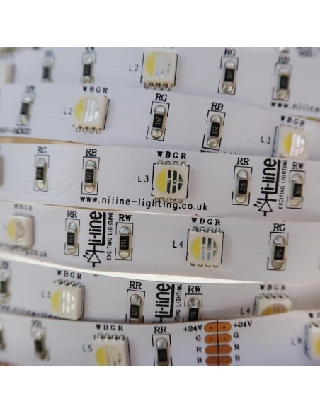 RGBW LED Strip, 60 LEDS per meter, 5 meters roll, 300LEDS, 24V non waterproof 