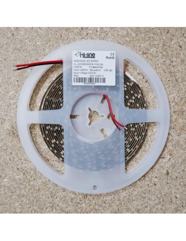 Warm White LED Strip SMD2835 IP65, 14.4W / 60 LEDS per meter, 5 meters roll 