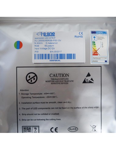 Red IP20 LED strip, 3528-SMD, 60LEDs/m, 4.8W/m, 24V DC, 5 meters roll