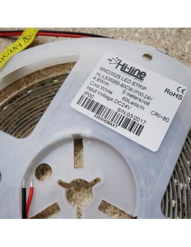 Warm White LED Strip SMD2835 IP65, 14.4W / 60 LEDS per meter, 5 meters roll 