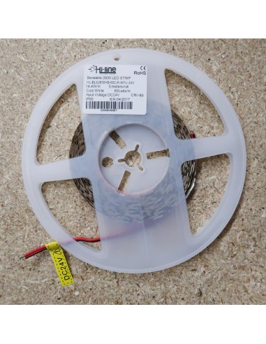 Hochbiegsamer Kaltweißer LED-Streifen 24V-14,4W/m IP65-PU CRI80 SMD2835