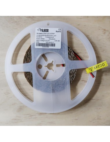 Hochbiegsamer Warmweißer LED-Streifen 24V-14,4W/m IP65-PU CRI80 SMD2835