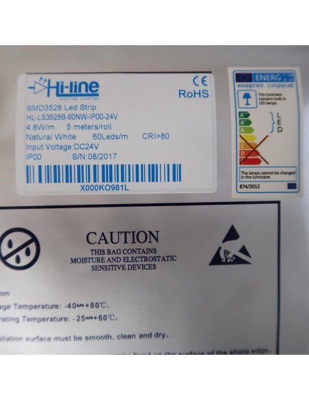 4000K LED Strip 4.8W per meter 24 Volts SMD3528