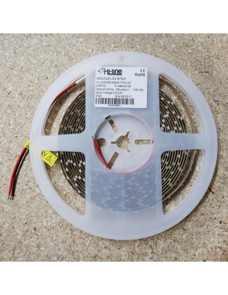 4000K LED Strip 4.8W per meter 24 Volts SMD3528