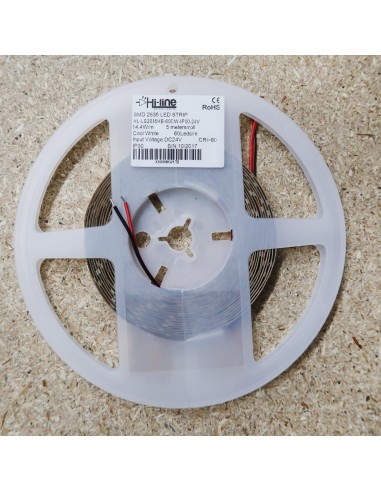 Kaltweißer LED-Streifen 24V-14,4W/m- IP00-CRI80-SMD2835