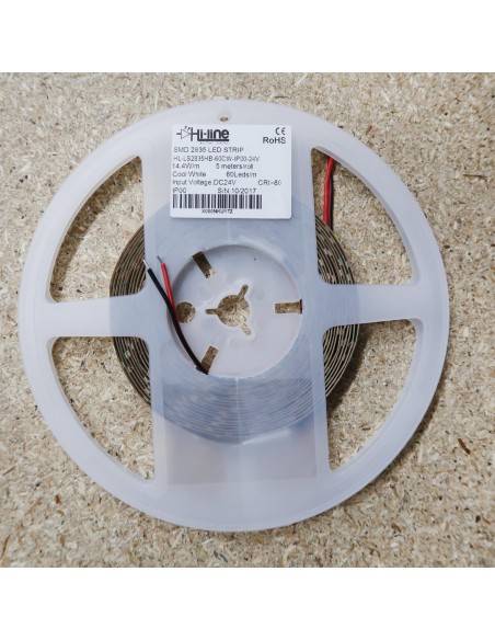 Cool White LED Strip 24V-14.4W/m- IP00-CRI80-SMD2835