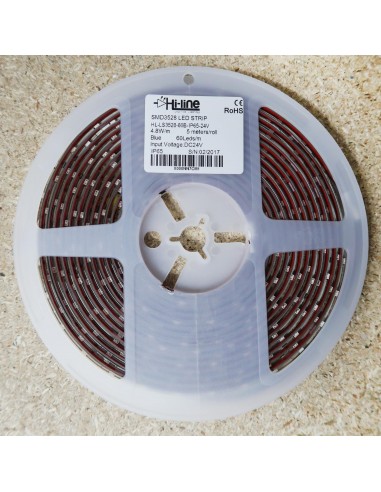 Blue LED Strip 24V IP65