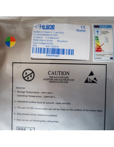 RGB+WW IP00 CRI80 LED-Streifen 5m Rolle 12mm
