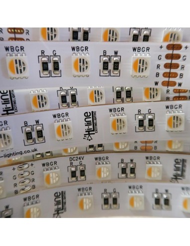 RGB+WW IP00 CRI80 LED-Streifen 5m Rolle 12mm