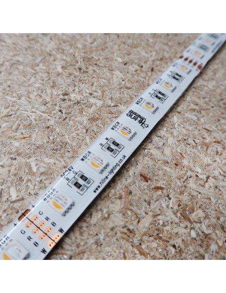 14,4W/m 24V RGB+WW IP65-PU CRI80 LED-Streifen 12mm/2oz PCB 5m Rolle