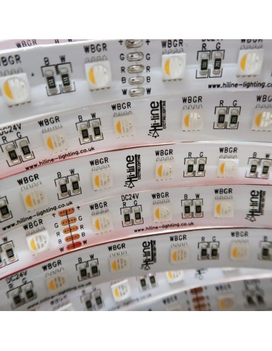 14,4W/m 24V RGB+WW IP65-PU CRI80 LED-Streifen 12mm/2oz PCB 5m Rolle