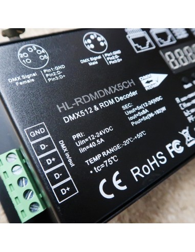 DMX512 RDM controller 5 channels 16 bit