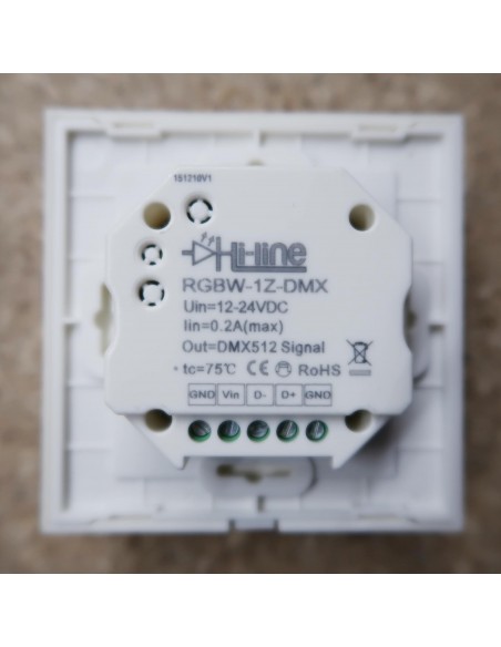 Wall mount RGBW DMX512 LED controller single zone