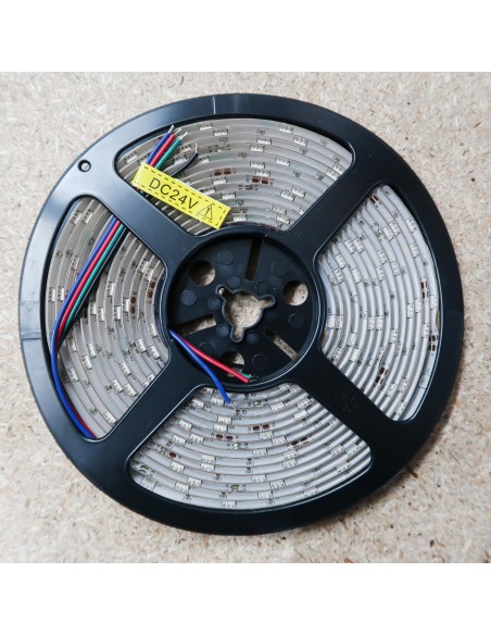 Red IP20 LED strip, 3528-SMD, 60LEDs/m, 4.8W/m, 24V DC, 5 meters roll