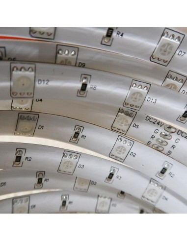 Red IP20 LED strip, 3528-SMD, 60LEDs/m, 4.8W/m, 24V DC, 5 meters roll