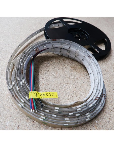 Red IP20 LED strip, 3528-SMD, 60LEDs/m, 4.8W/m, 24V DC, 5 meters roll