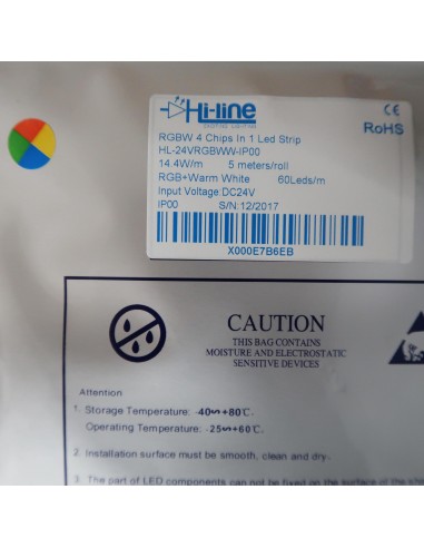 RGBW LED-Streifen (RGB+WW) 24V-14.4W/m