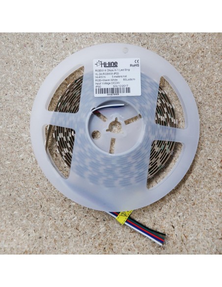 24Volts 60 LEDs per meter 14.4W quad led chip HL-24VRGBWW-IP00