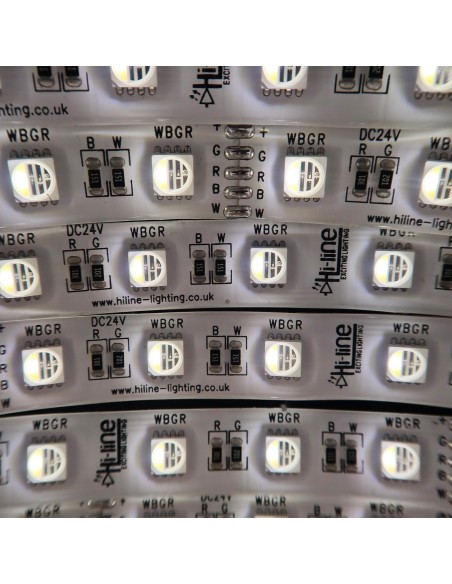 RGBW LED-Streifen (RGB+NW) 24V-14,4W/m- IP65-CRI80-SMD5050-5m Rolle