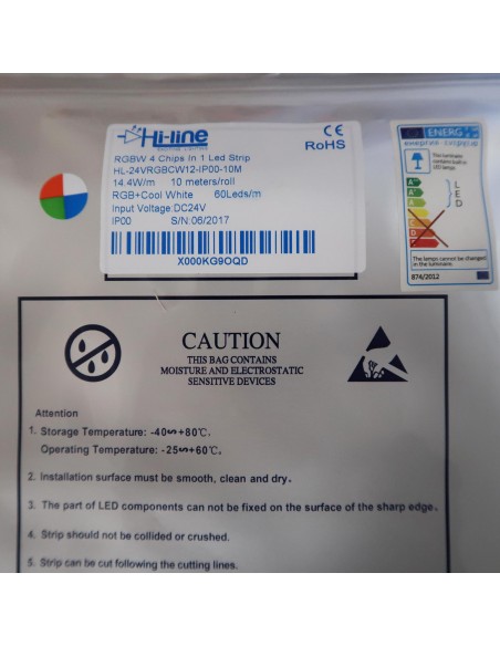 RGBW (RGB+KW) LED Streifen 10m Rolle