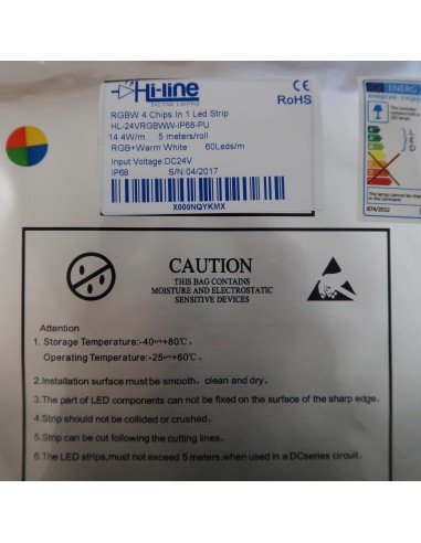 RGBW LED-Streifen (RGB+WW) 24V-14,4W/m- IP68 (Polyurethane Schicht)-CRI80-SMD5050