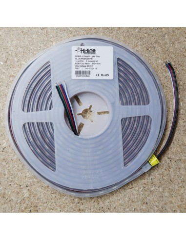 RGBW LED Strip, 60 LEDS per meter, 5 meters roll, 300LEDS, 24V non waterproof 