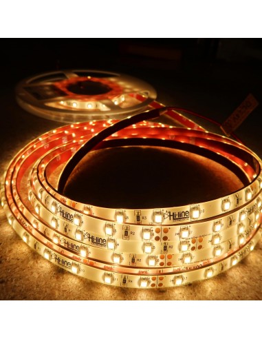 Warm White LED Strip SMD2835 IP65, 4.8W / 60 LEDS per meter, 5 meters roll 
