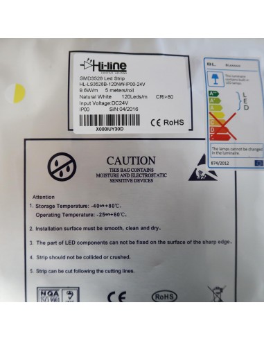 Warm White LED Strip SMD2835 IP65, 14.4W / 60 LEDS per meter, 5 meters roll 