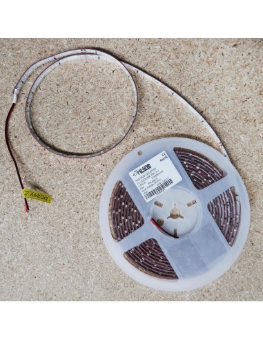 Red IP20 LED strip, 3528-SMD, 60LEDs/m, 4.8W/m, 24V DC, 5 meters roll