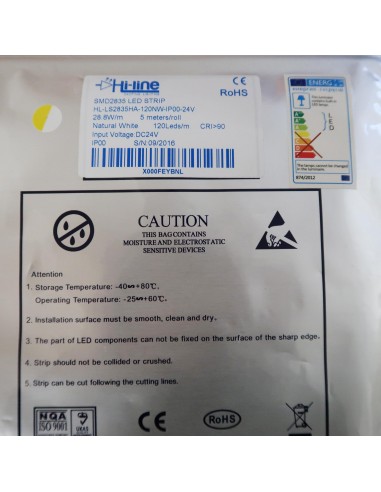 Naturweißer LED-Streifen 4000K, 24V, IP00 