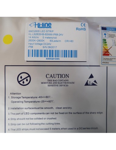 Waterproof Warm White LED tape 14.4W/m