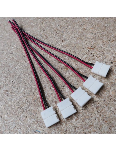 10mm strip power connector with 15cm cable 2 pins