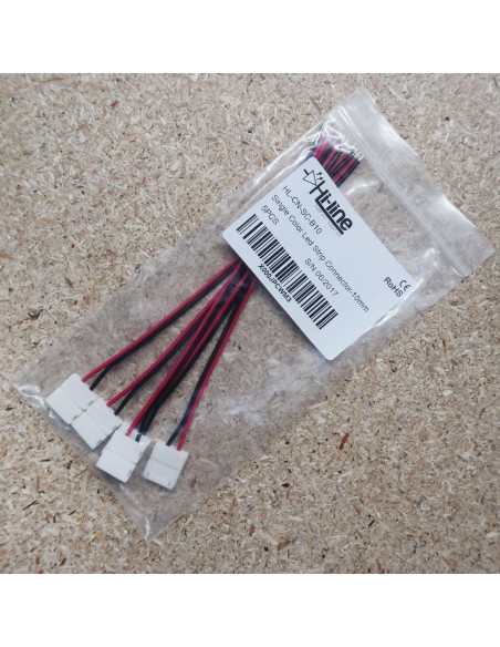 10mm strip power connector with 15cm cable 2 pins