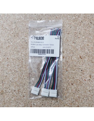5polige-Lötfreie Stromanschlussklemme mit 15cm Kabel für 10mm RGBW LED-Streifen (5er Packung)